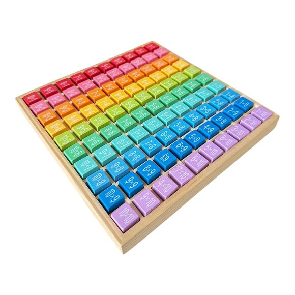 Wooden Montessori Multiplication Board Game Toy Educational Math Table - Picture 3 of 5